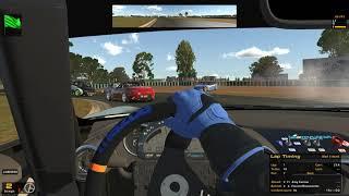 iRacing Mazda Miata chasing the podium