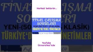 Türkiye’de Yerel Yönetimler Dersi Final Çalışması #yerelyönetim #yerelyönetimler #sbky #iibf #sbf
