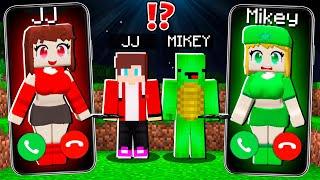 JJ Creepy GIRL vs Mikey Creepy GIRL CALLING to JJ and MIKEY at 3:00am ! - Minecraft Maizen