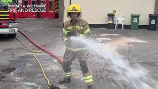 Fire Fighter Paul's water hose demonstration.