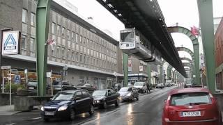 Germany: Wuppertal, Kaiserstrasse, Schwebebahn suspended train between Bruch & Vohwinkel stations