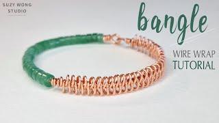 Simple Wire Wrap Bangle Tutorial | DIY Bracelet| Easy Bangle |DIY Jewelry |How to make