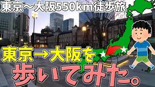 【超過酷】東京から大阪歩いてみた。東京→大阪550km徒歩旅Part.1【1日目】