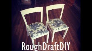 DIY Chair makeover and chair restoration / how to reupholster chairs -- by RoughDraft DIY