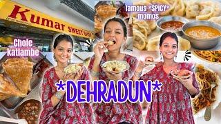 Eating *DEHRADUN* Street food |Momos, Kulfi, local burger and bread roll