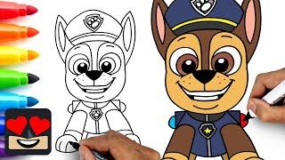 How To Draw Chase | Paw Patrol