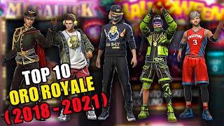 LAS TOP 10 MEJORES LUCK ROYALE DE ORO EN FREE FIRE | TODAS LAS LUCK ROYALE DE ORO 2018 - 2021