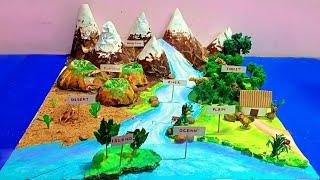 Landform model making | How to make landform model  | Types of Landforms 3D Model