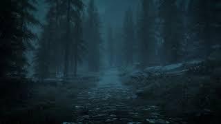 Skyrim - Night Rain Ambiance (raindrops, owl, crickets, trees)