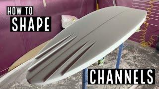 Hand shaping surfboard channels. A quick tutorial