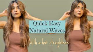 Quick Beach Waves with a Hair Straightener, Natural Curls At Home in Just 15 mins #hairdo