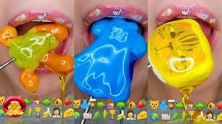 Emoji Food Challenge Satisfying ASMR Eating Fondant Honey Jelly 먹방