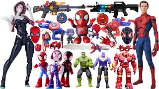 Marvel Spider Man series unboxing, Spider Man action dolls, glowing Spider Man electric toy gun