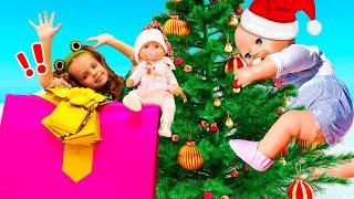 Where is Santa? Baby doll and Maya celebrate Christmas & cook food for Santa. Presents for kids.