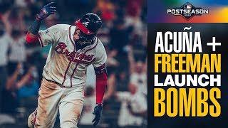 Ronald Acuña Jr. + Freddie Freeman smash DEEP home runs for Braves in NLDS Game 1 | MLB Postseason
