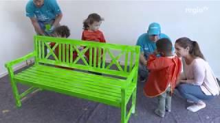 AkzoNobel Human Cities-Aktion in Stuttgart - Kinder, Farben, bunte Bänke!