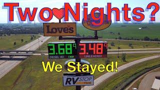 Our Love's Rv Stop! We Stayed Two Nights At A Truck Stop Check It Out