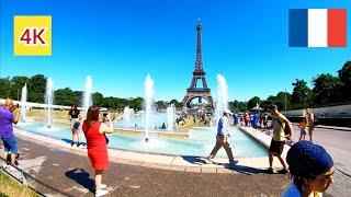 ⁴ᴷ Paris walking tour  Eiffel Tower, France 4K