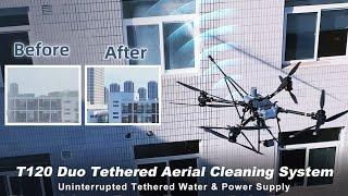 AeroClean T120 Duo | High-Pressure Aerial Cleaning with Continuous Tethered Power & Multi-Mode Spray