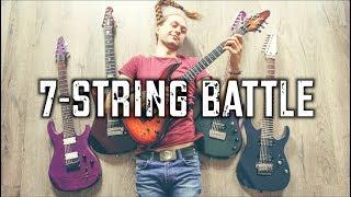 7-String Battle - Music Man JP7-JP12, Ibanez RG1527, Carvin DC727C.