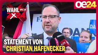 Christian Hafenecker zur ersten Hochrechnung | Nationalratswahl in Österreich