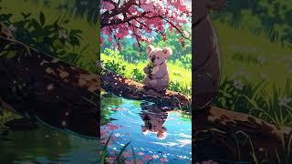  A koala delights in a dreamy cherry blossom escape! 