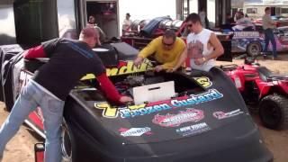 Terry Phillips and crew prepare his New Bloomquist ride- Wild West Shootout- 1-14-12