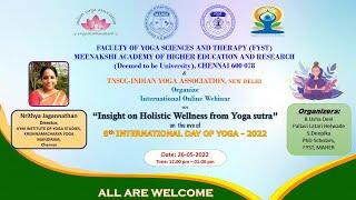 Insights on Holistic Wellness from Yogasutra- FYST MAHER