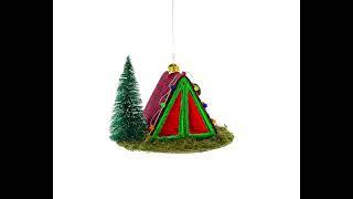 Shelter in the Woods - Blown Glass Christmas Ornament (CC-1056)