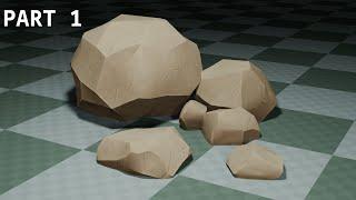 How to create low poly rocks for game | Part 1 | Modeling | Blender