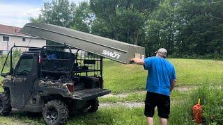 How to unload a boat off of side by side !