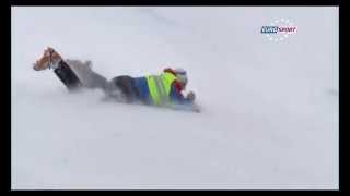 Official Does Penguin Slide Down At World Cup GS Course In Solden