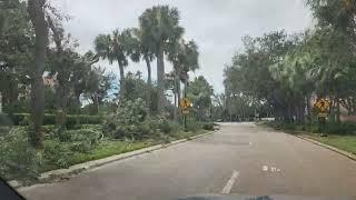 Aftermath of hurricane Ian on Pelican Bay at North Naples, Florida