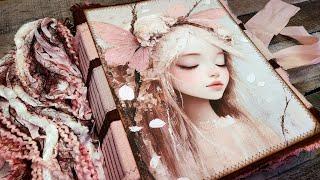 Giant Pink Brown Cozy Cute Junk Journal Flip Through Chunky Fall Autumn Grungy Grunge Pastel Fairy