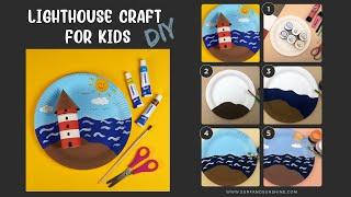 DIY Lighthouse Paper Plate Craft Idea for Kids