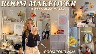 ROOM MAKEOVER & DECORATE WITH ME FOR FALL 2024 pinterest inspired bedroom makeover in new york city