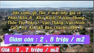 Đất 3 mặt tiền bê tông quy hoạch thổ cư giá rẻ , cách đường Nguyễn Huệ 600m . Vạn Thắng , Vạn Ninh