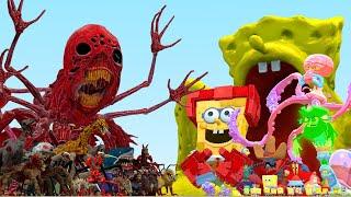 New Zoochosis Monsters Family Vs New SpongeBob Family In Garry's Mod