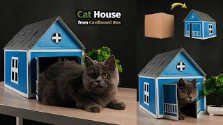 DIY I How to Make a Cardboard Cat House I Simple Cardboard Box Idea