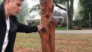 Refinishing Large Outdoor Wood Sculpture Monument