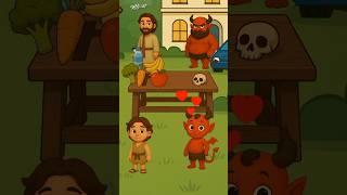 junk food vs healthy food! Jesus and devil's #funny #cartoon #usa #animation