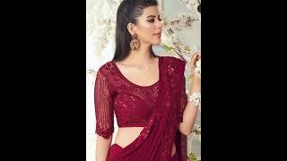 Stylish saree designs with Stylish blouse || latest saree collection||  party wear saree ideas...
