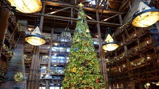 Disney's Wilderness Lodge 2024 Christmas Decorations Tour in 4K | Walt Disney World December 2024