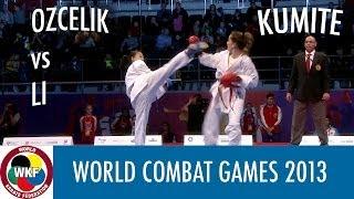 Karate Women's Kumite -50kg. OZCELIK vs LI. World Combat Games 2013 | WORLD KARATE FEDERATION