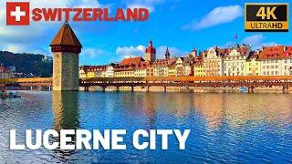 Exploring Lucerne ( Luzern ) Switzerland | Lucerne Walking Tour | 4K Video UHD