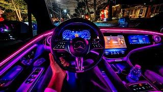 LATE NIGHT 2023 MERCEDES EQE SUV POV DRIVE IN TORONTO 