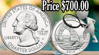 Quarter Dollar Arches 2014 united States of America coins value in india.pkr