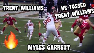 Trent Williams Vs Myles Garrett  Trent Williams GETS THROWN  (OL vs DL) 49ers Vs Browns 2023