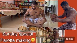 Sunday special  பரோட்டாகறிக்குழம்பு | gym master to parotta master 