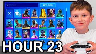 Upgrading My 9 Year Old Brothers Fortnite Account for 24 Hours!